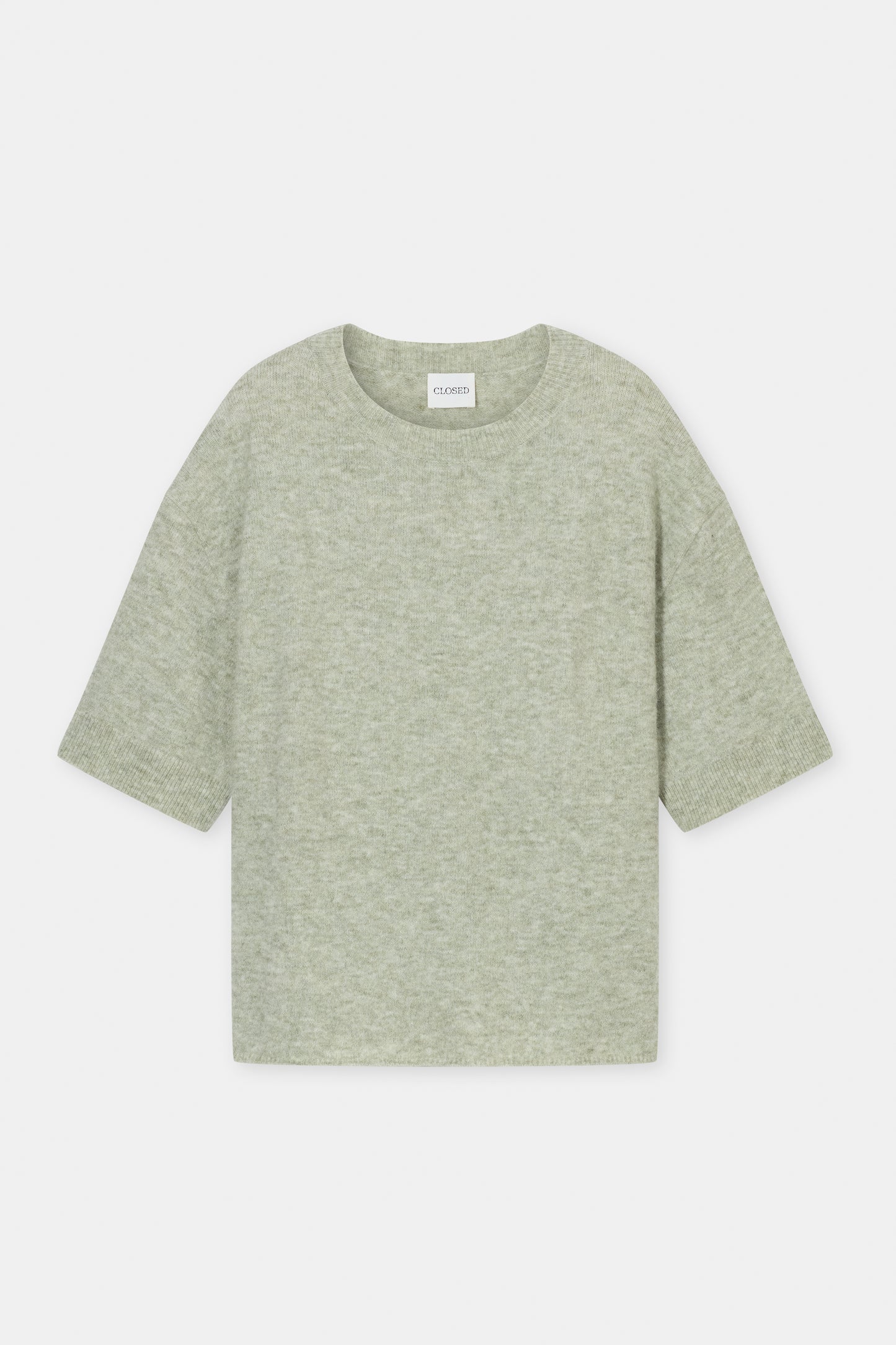 Closed Sweater Woman Crew Neck Short Sleeve Stoneleaf Green