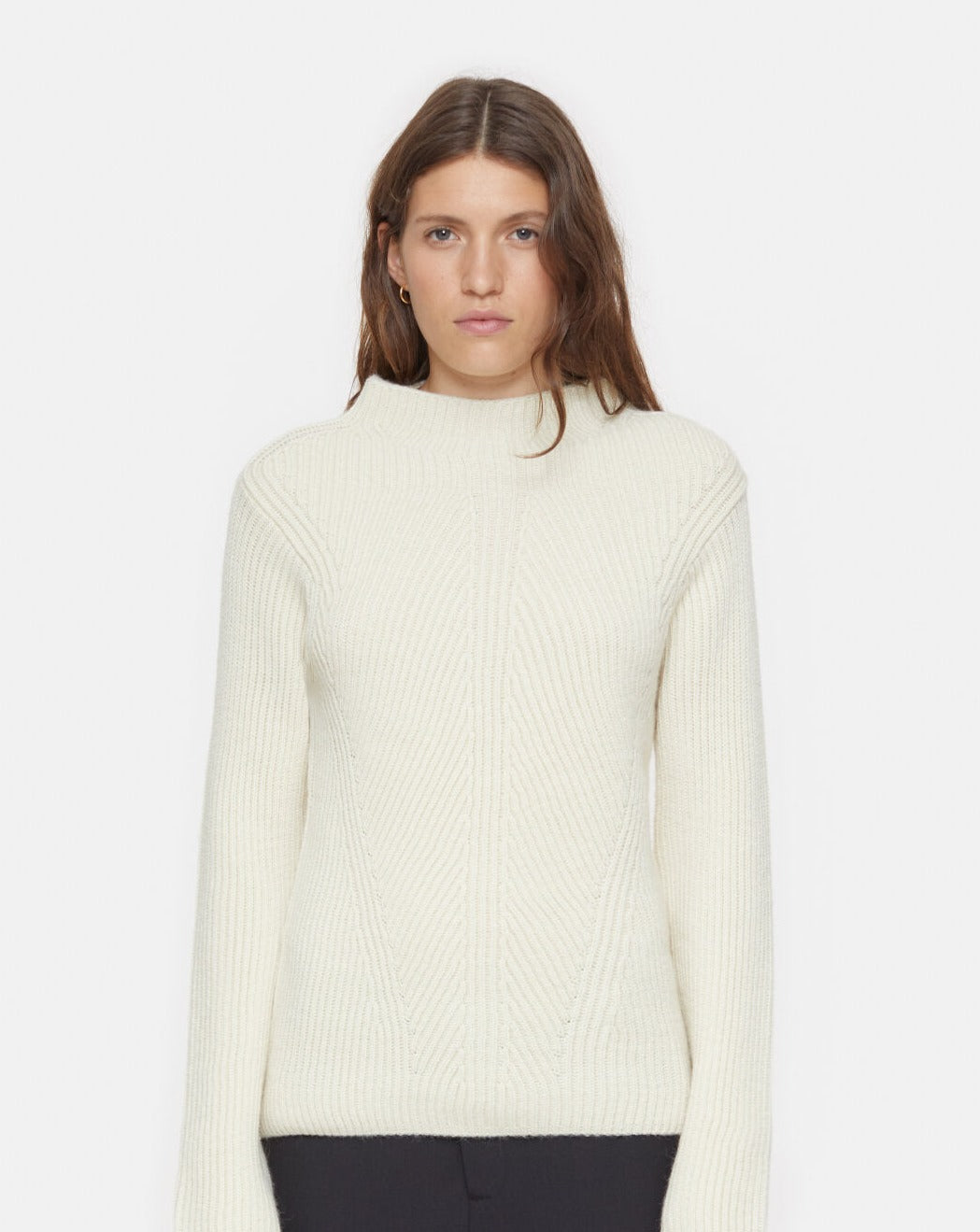 Closed Sweater Woman Turtle Neck Long Sleeve Ivory
