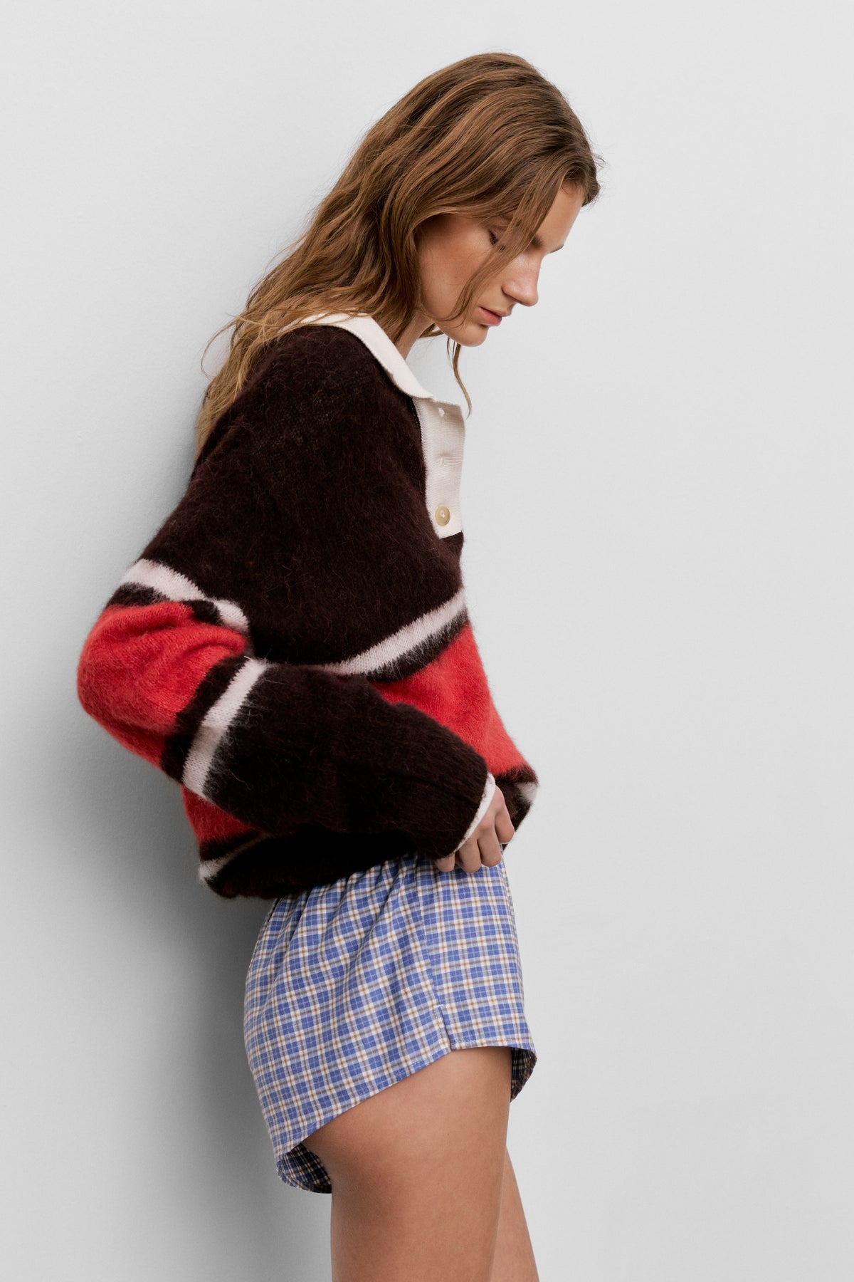 Closed Sweater Woman Polo Rugby Stripe