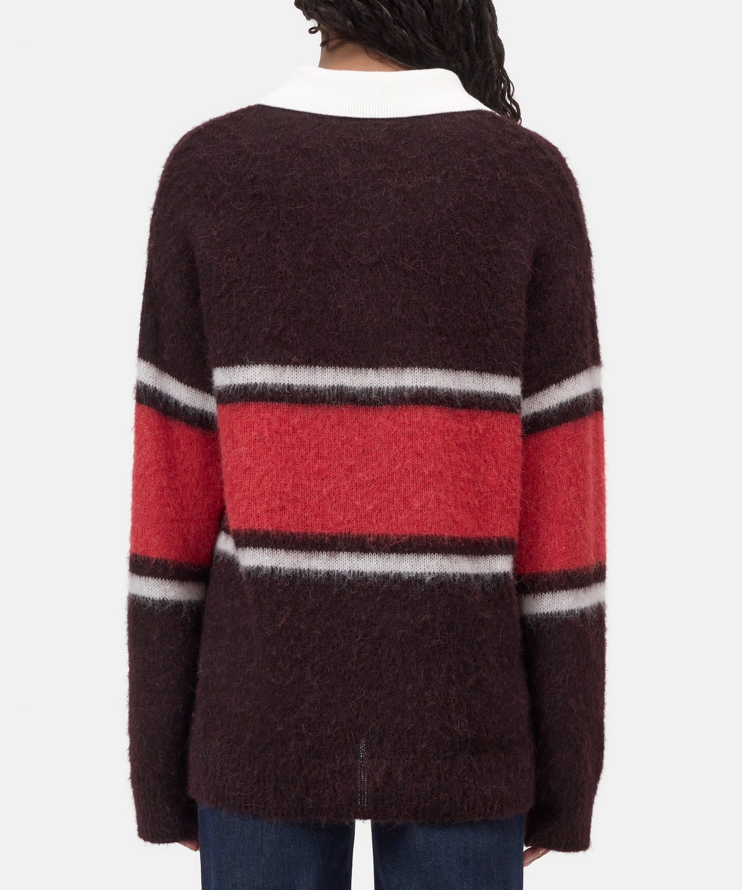 Closed Sweater Woman Polo Rugby Stripe