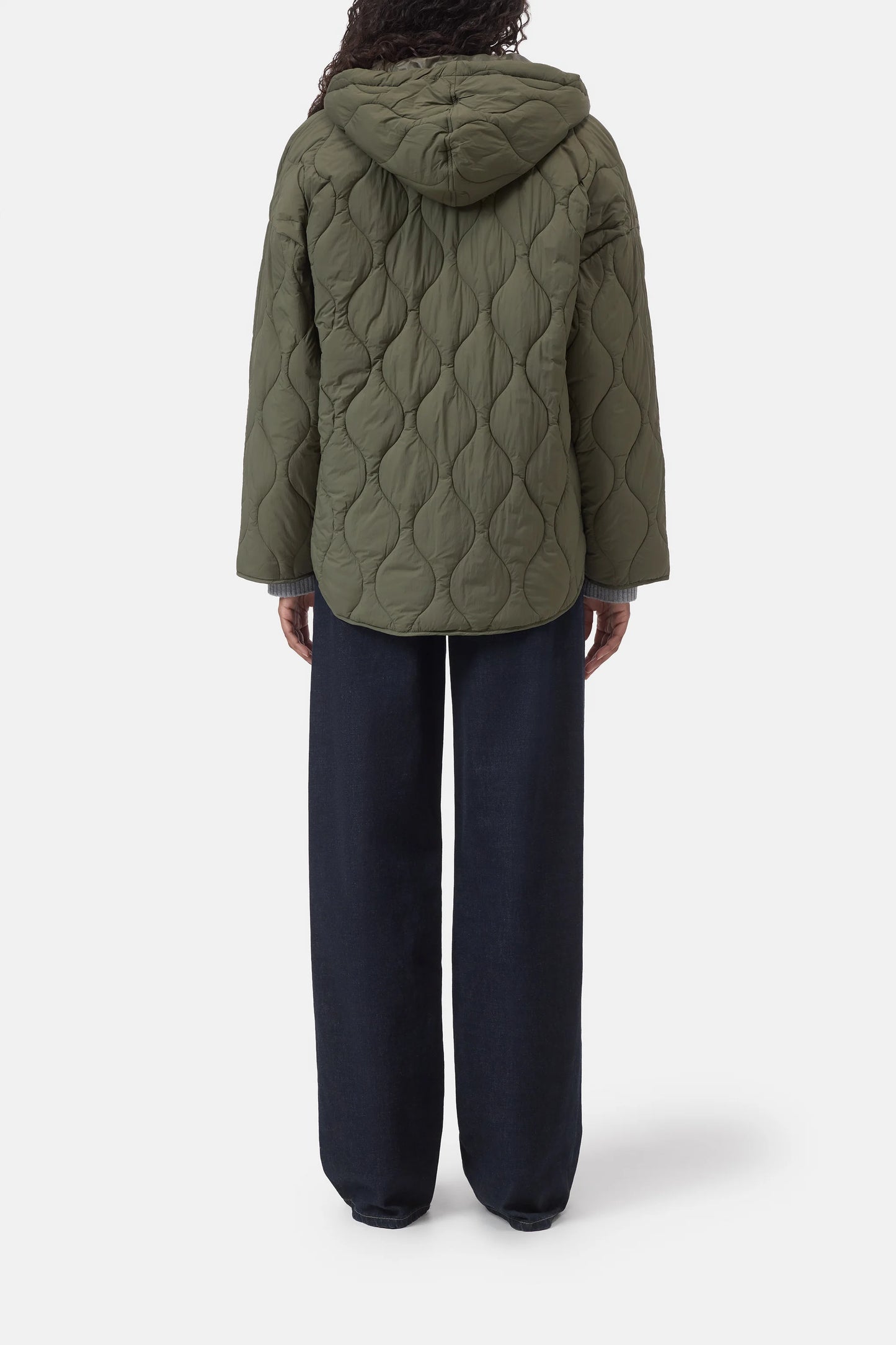 Closed Jacket Woman Quilted Hooded Jacket