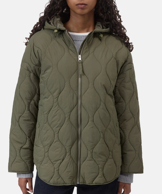Closed Jacket Woman Quilted Hooded Jacket