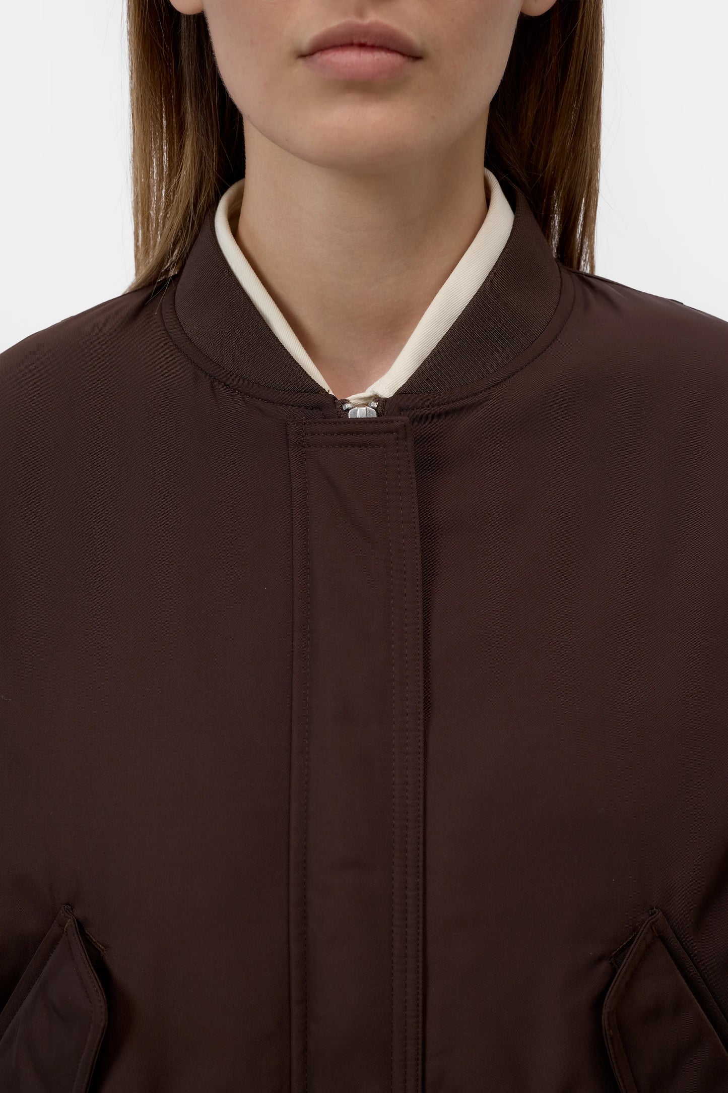 Closed Jacket Woman Blouson Mahagony Brown