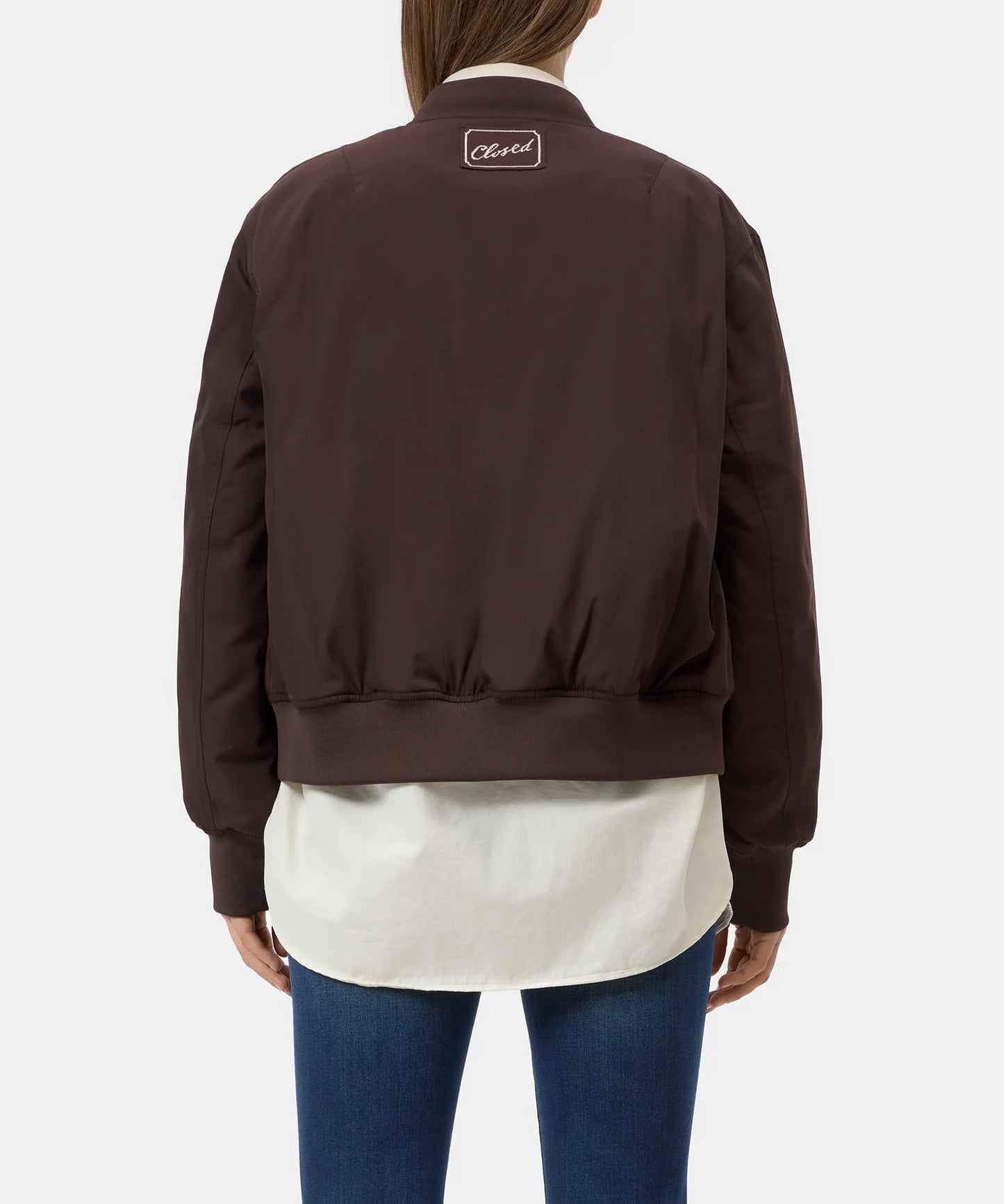 Closed Jacket Woman Blouson Mahagony Brown
