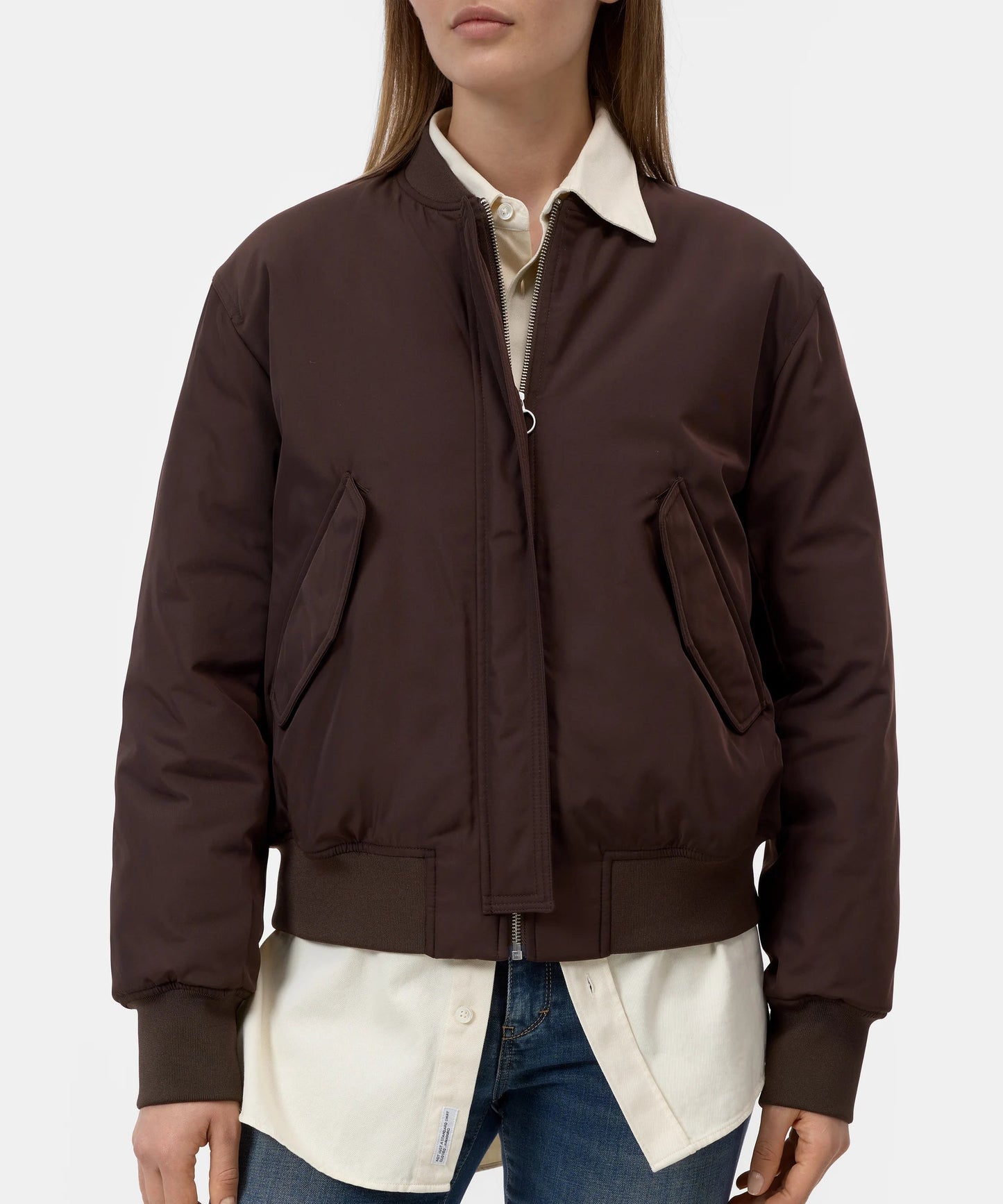 Closed Jacket Woman Blouson Mahagony Brown