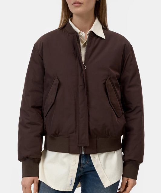 Closed Jacket Woman Blouson Mahagony Brown