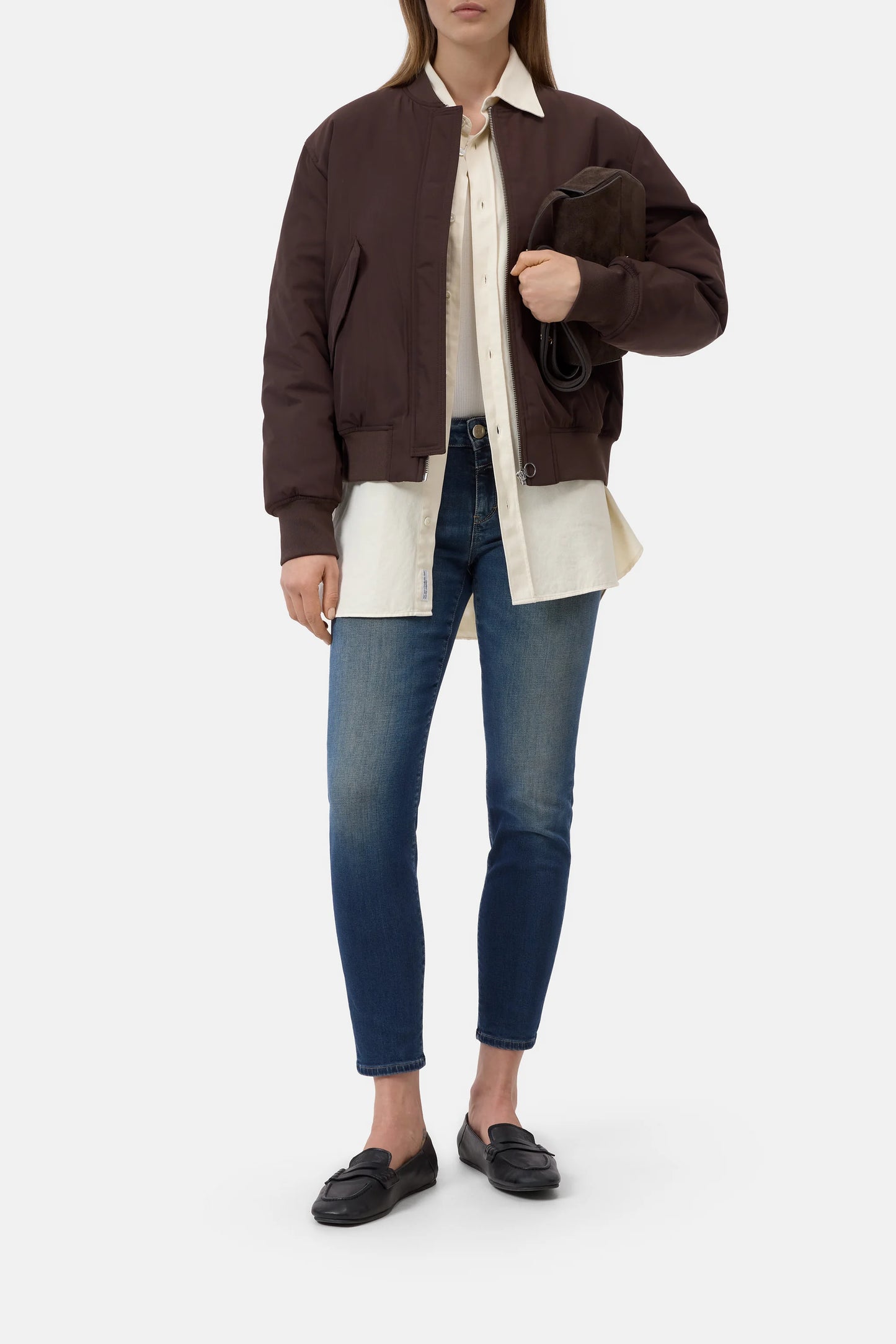 Closed Jacket Woman Blouson Mahagony Brown