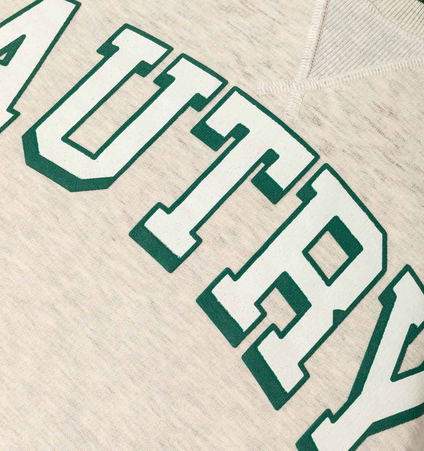 Autry Wear/Sweatshirt Man Crew Neck Long Sleeve Grey Melange/Green
