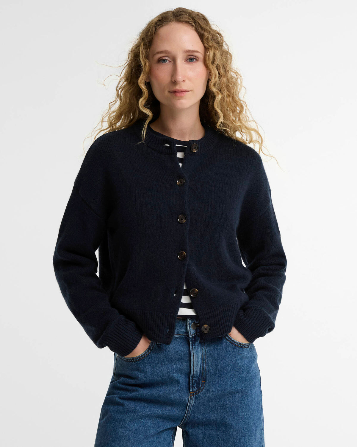 Barbour Sweater Woman Woodhouse Cardigan Navy