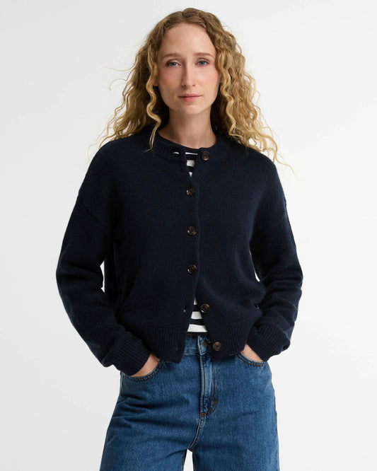 Barbour Sweater Woman Woodhouse Cardigan Navy