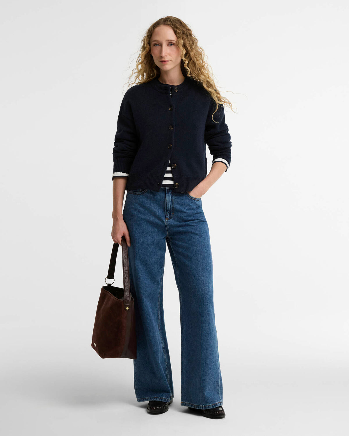Barbour Sweater Woman Woodhouse Cardigan Navy