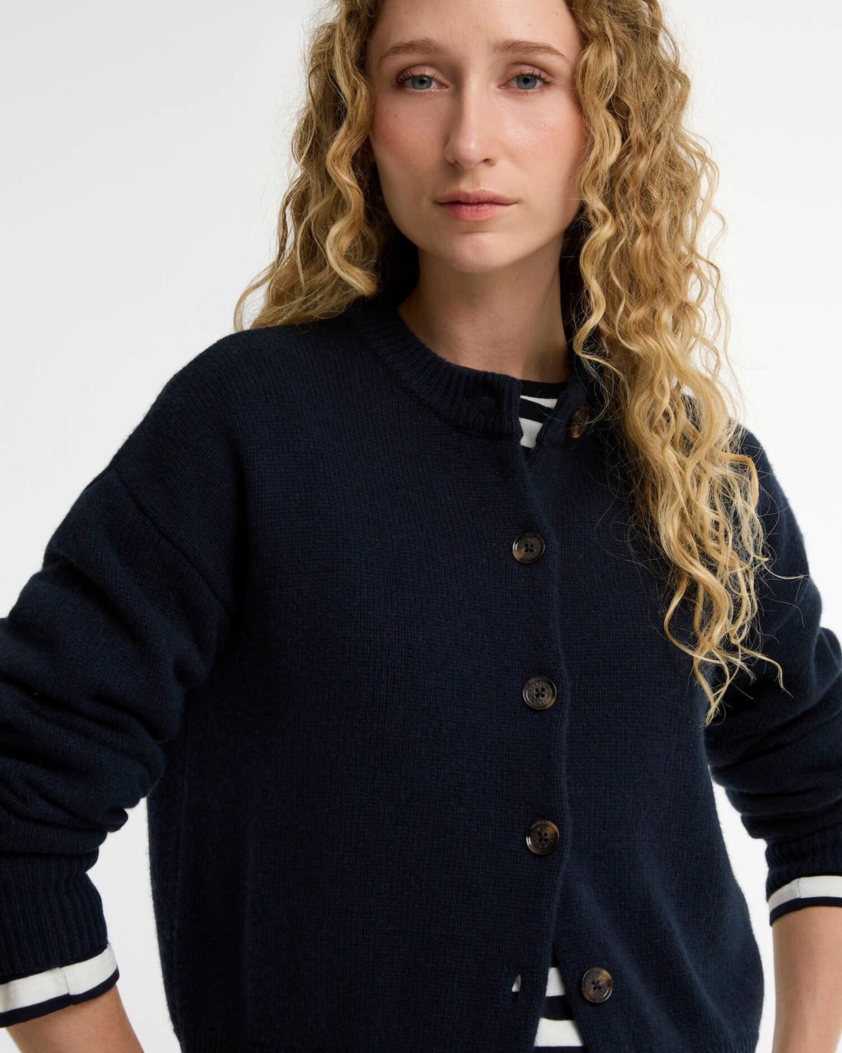 Barbour Sweater Woman Woodhouse Cardigan Navy