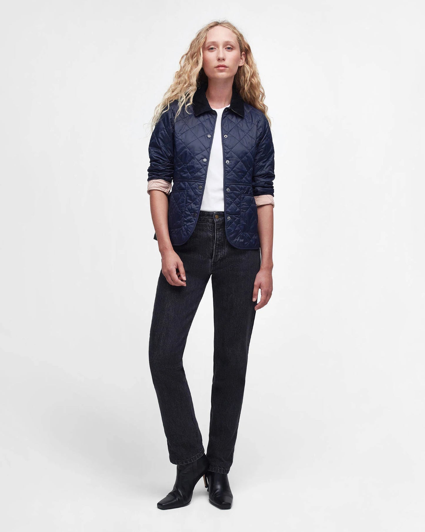 Barbour Jacket Woman Deveron Quilt Navy