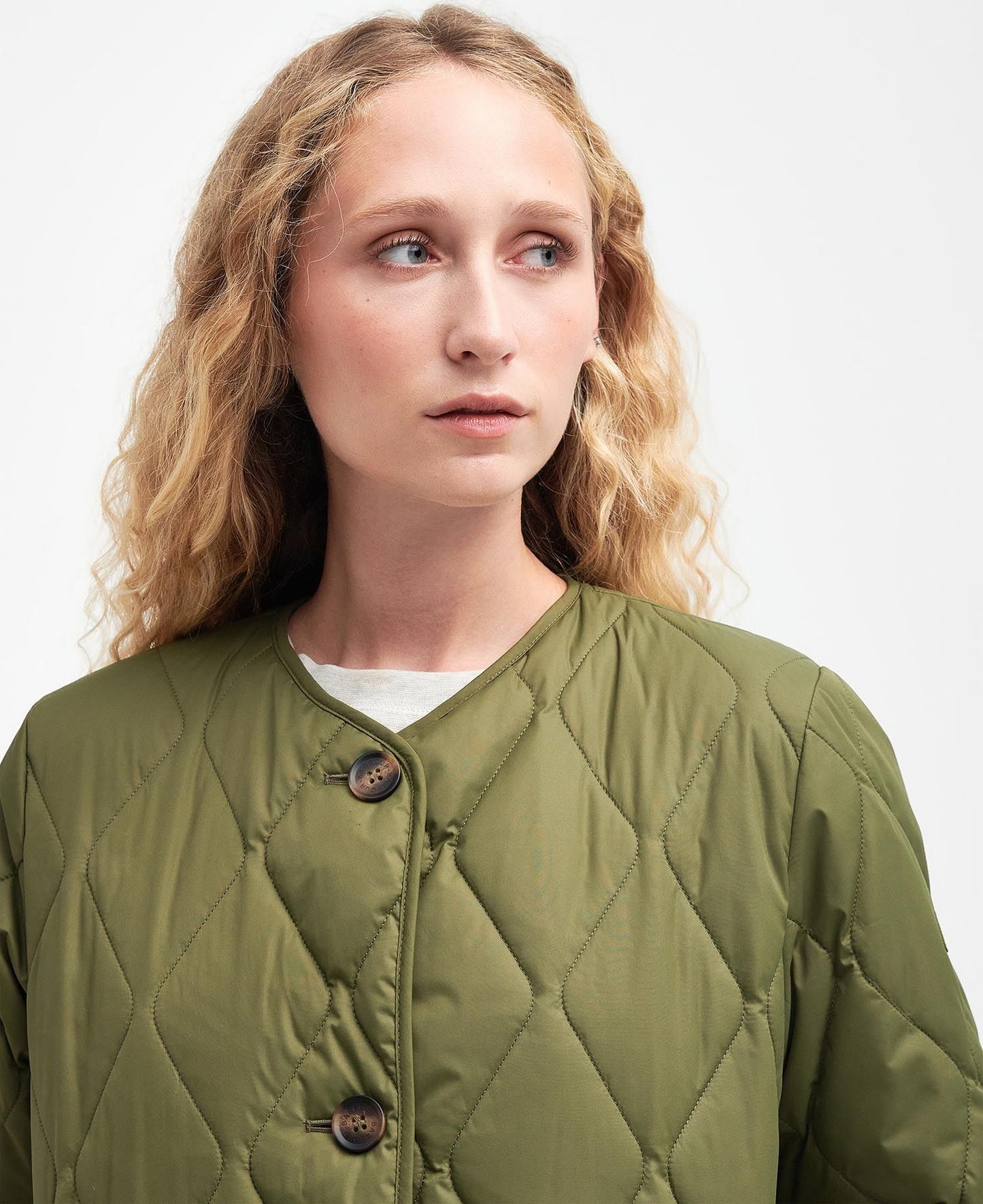 Barbour Jacket Woman Bickland Quilt Olive Classic