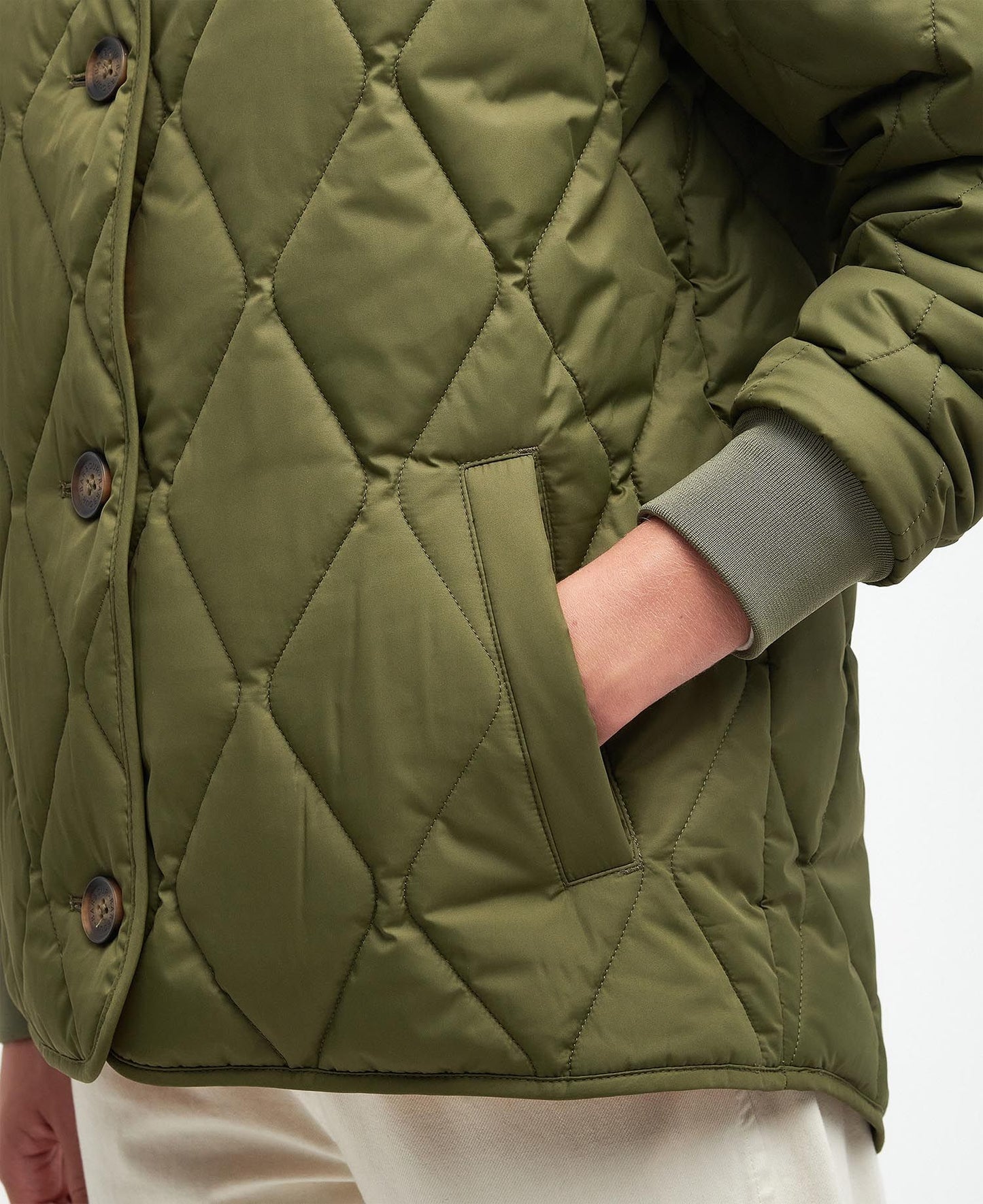Barbour Jacket Woman Bickland Quilt Olive Classic