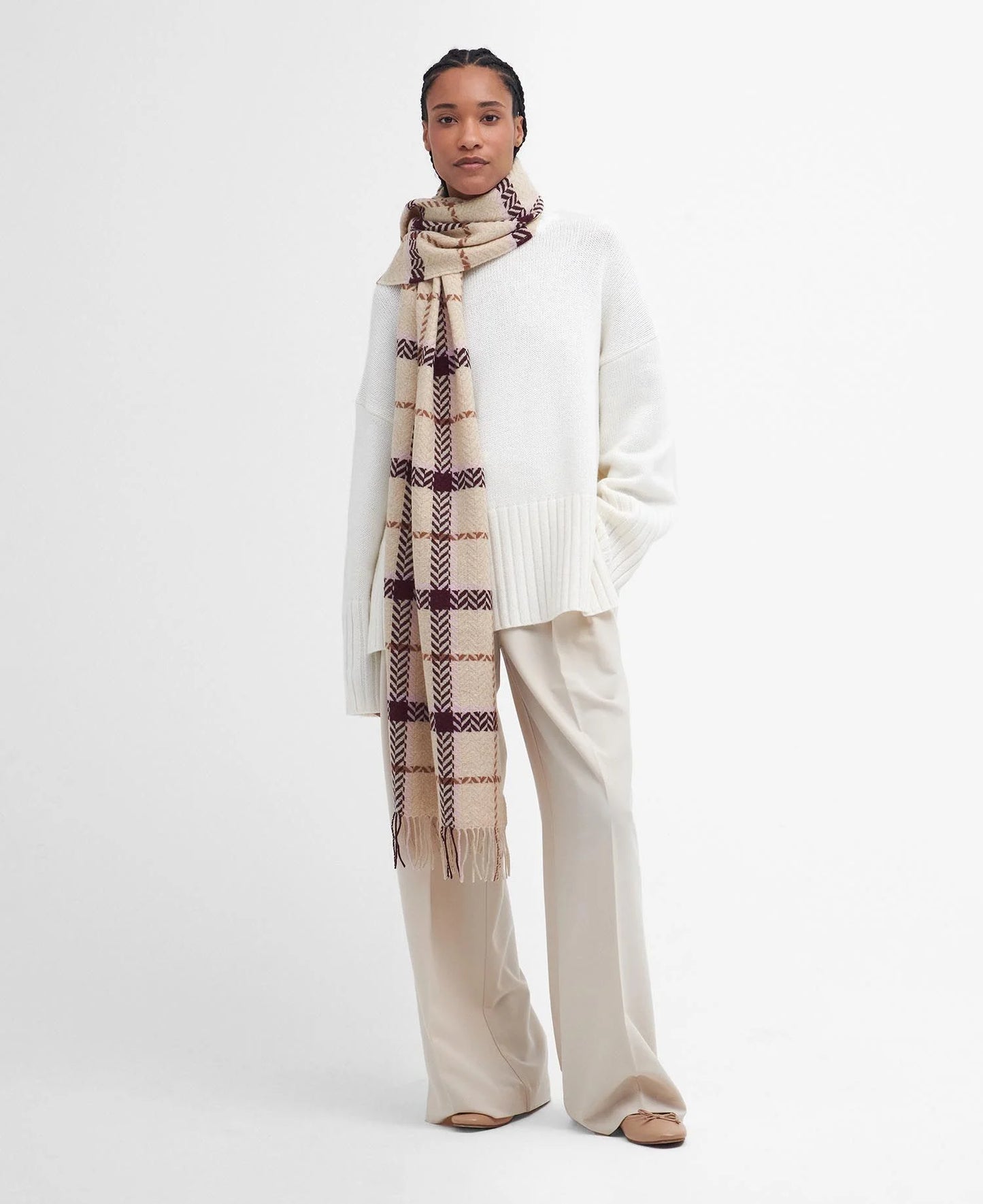 Barbour Scarf Claudette Muted Cabernet