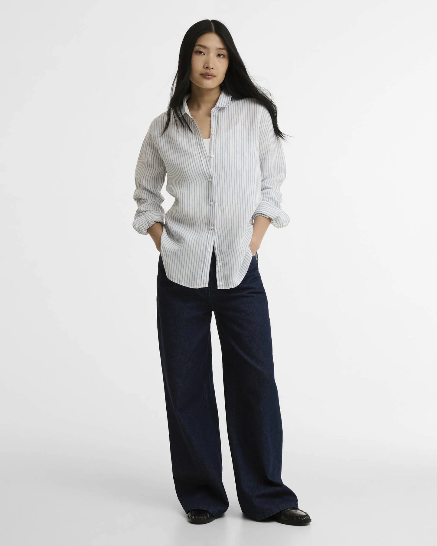 Barbour Shirt Woman Marine Chambray Stripe