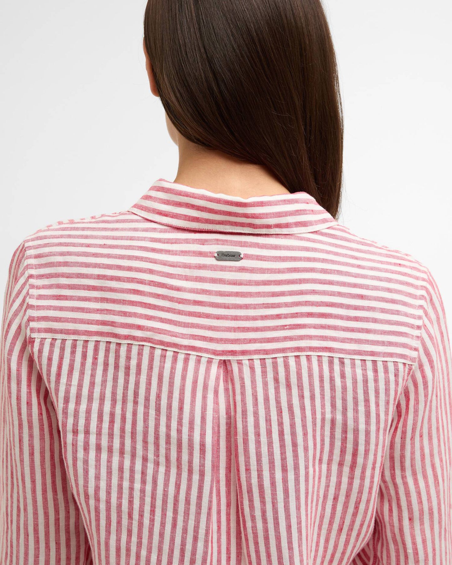 Barbour Shirt Woman Marine Poppy Red Stripe