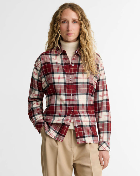 Barbour Shirt Woman Elishaw Cardinal Tartan