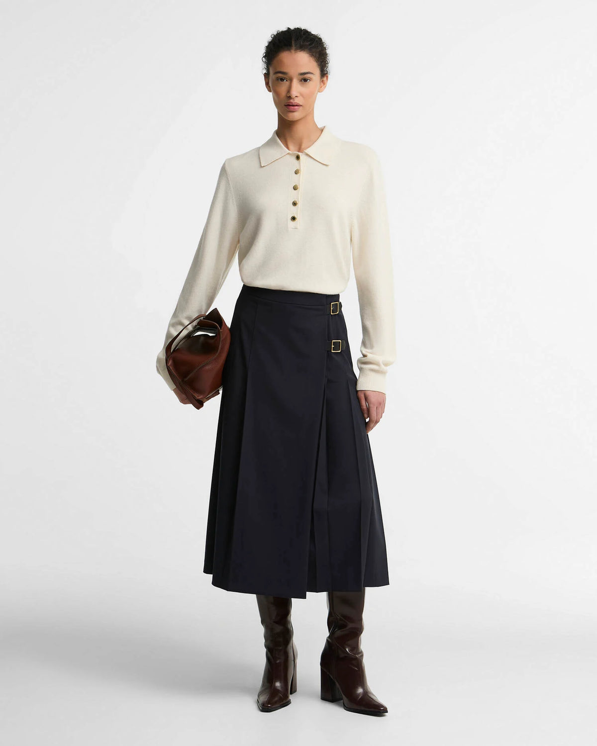 Barbour Skirt Woman Midi Delilah Dark Navy
