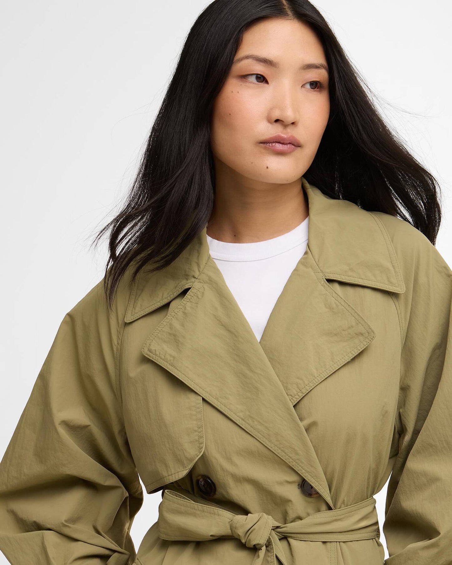Barbour Jacket Woman Layla Showerproof Bleach Olive