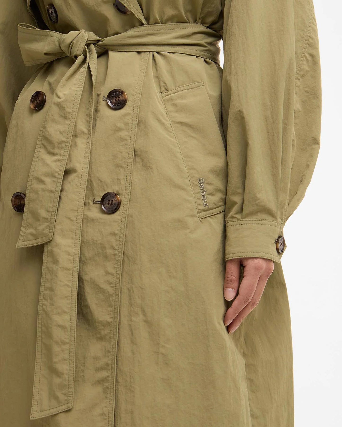 Barbour Jacket Woman Layla Showerproof Bleach Olive