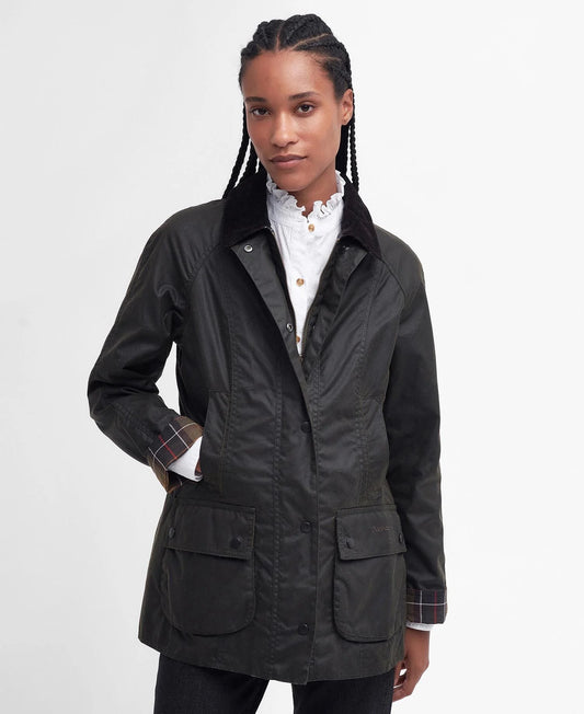 Barbour Jacket Woman Classic Beadnell Wax Olive