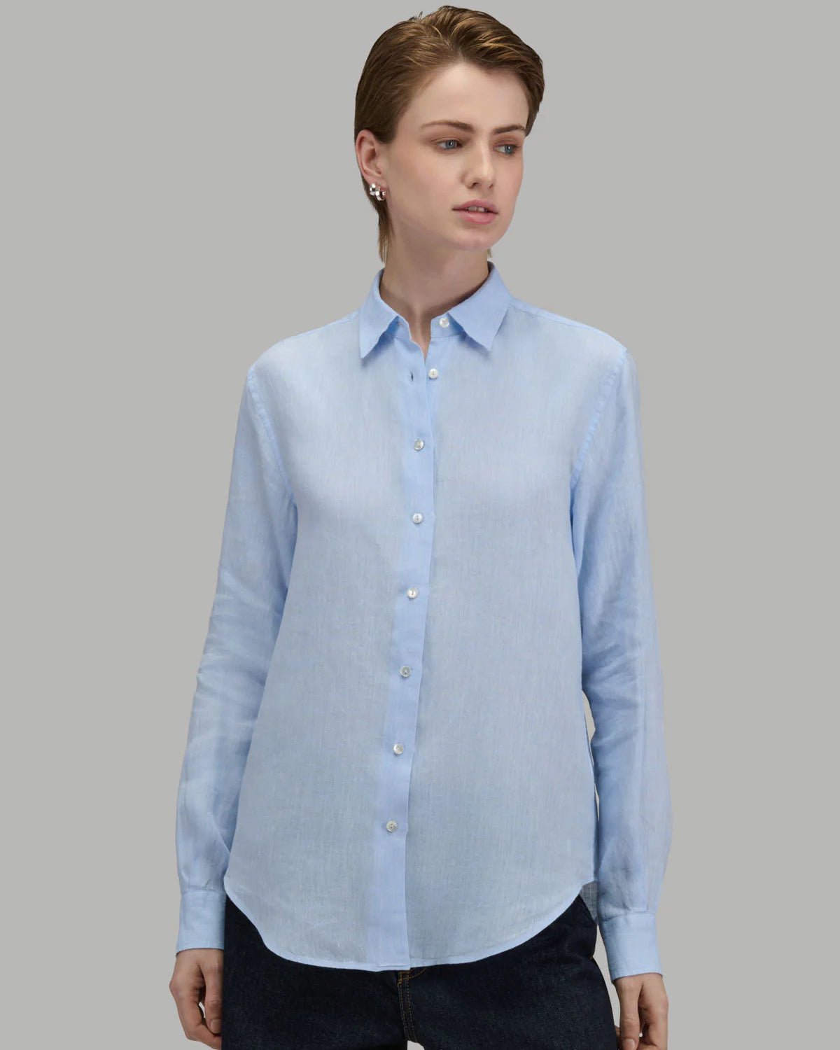 Xacus Shirt Woman Lino Light Blue II
