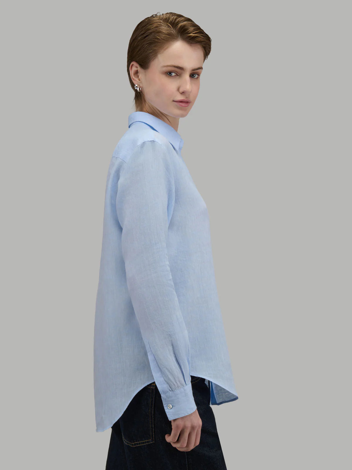 Xacus Shirt Woman Lino Light Blue II