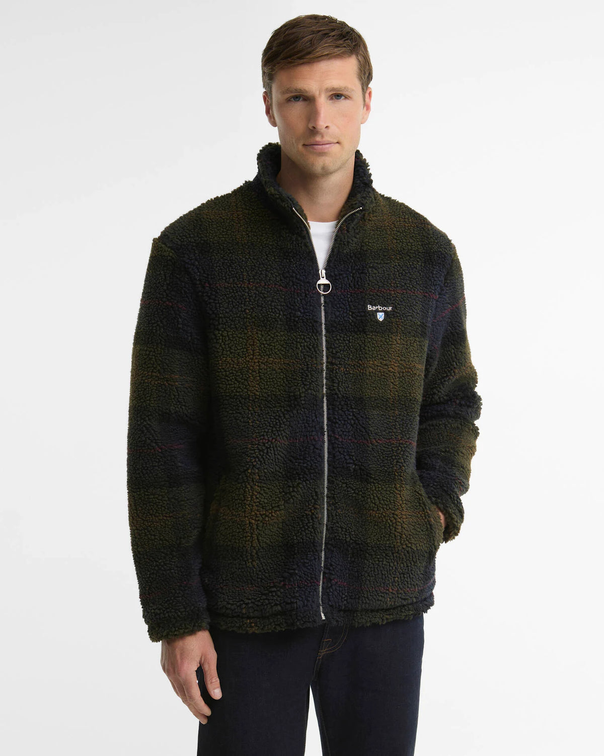 Barbour Jacket Man Tartan Fleece Zip