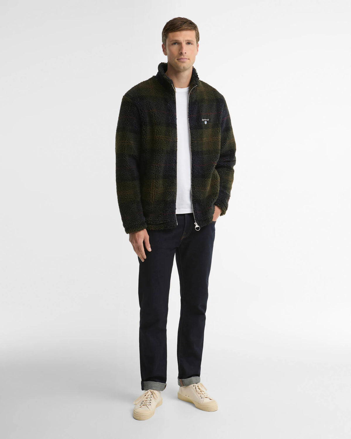 Barbour Jacket Man Tartan Fleece Zip