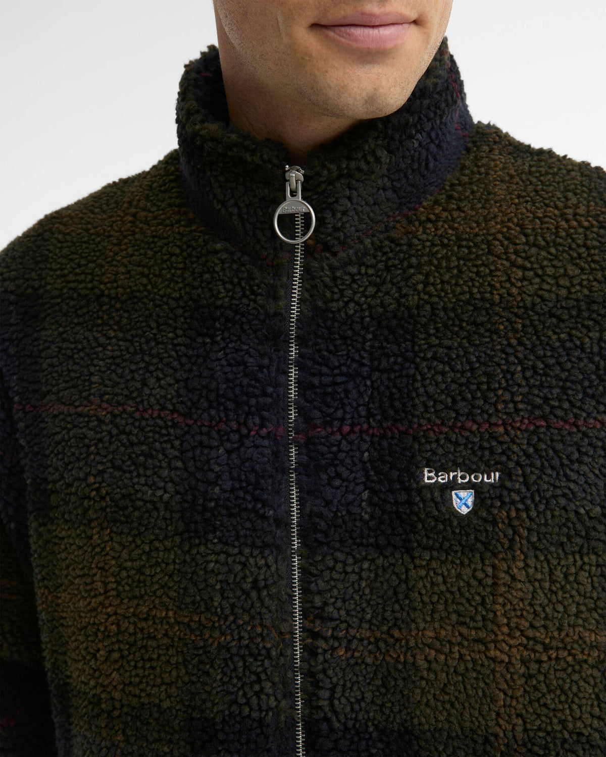 Barbour Jacket Man Tartan Fleece Zip