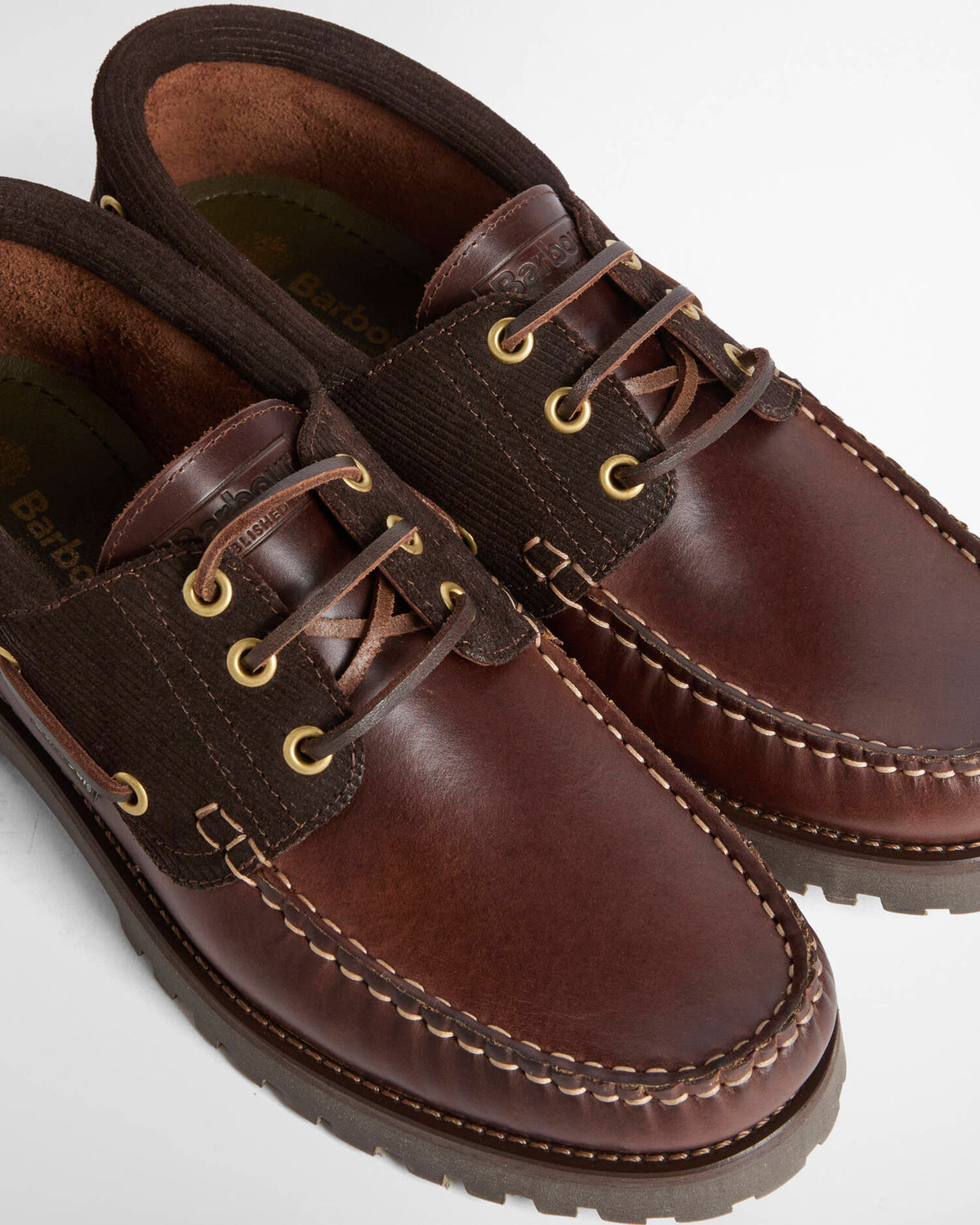 Barbour Shoes Man Deck Boat Dk Brown Cord