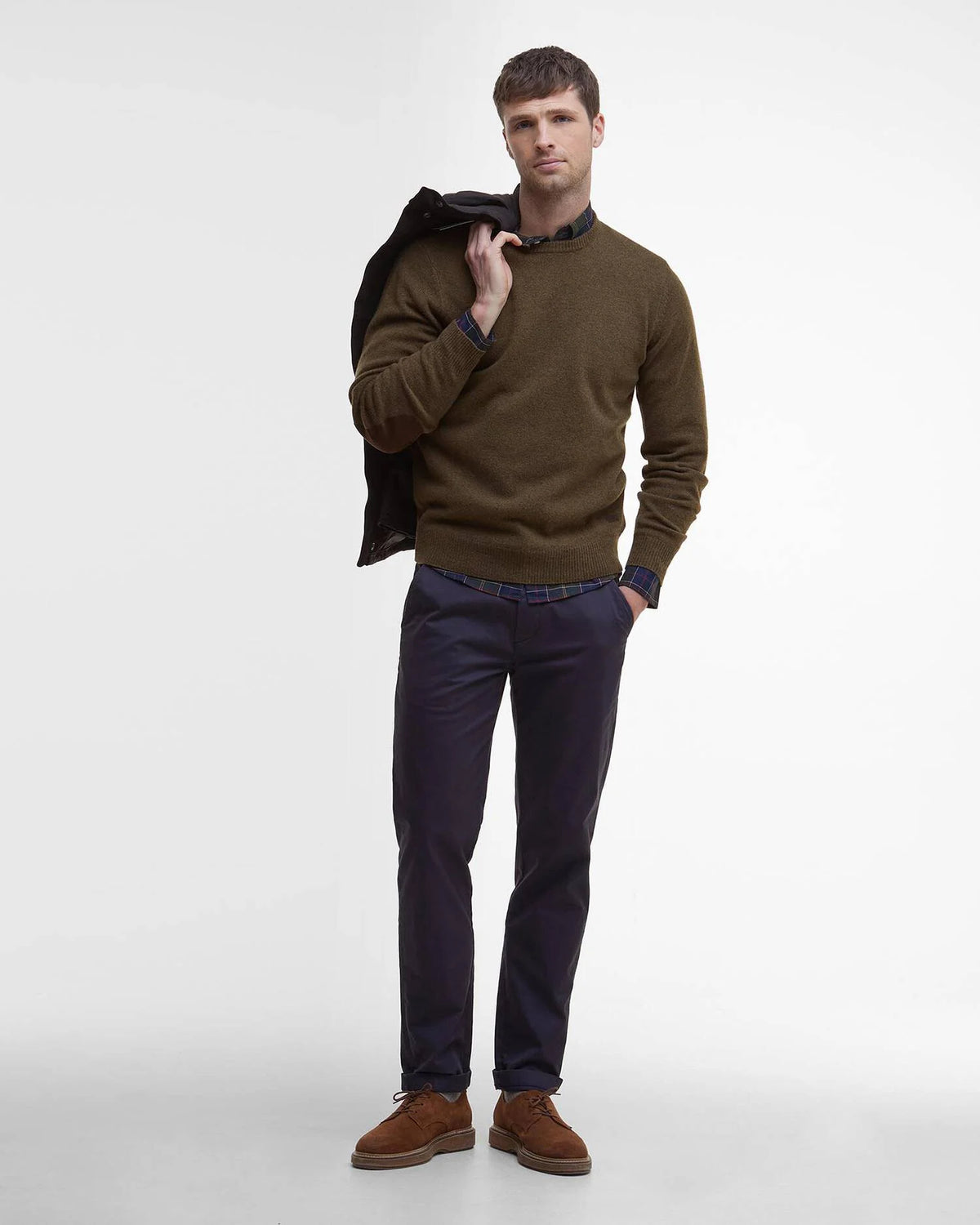 Barbour Sweater Man Ess Willow Green