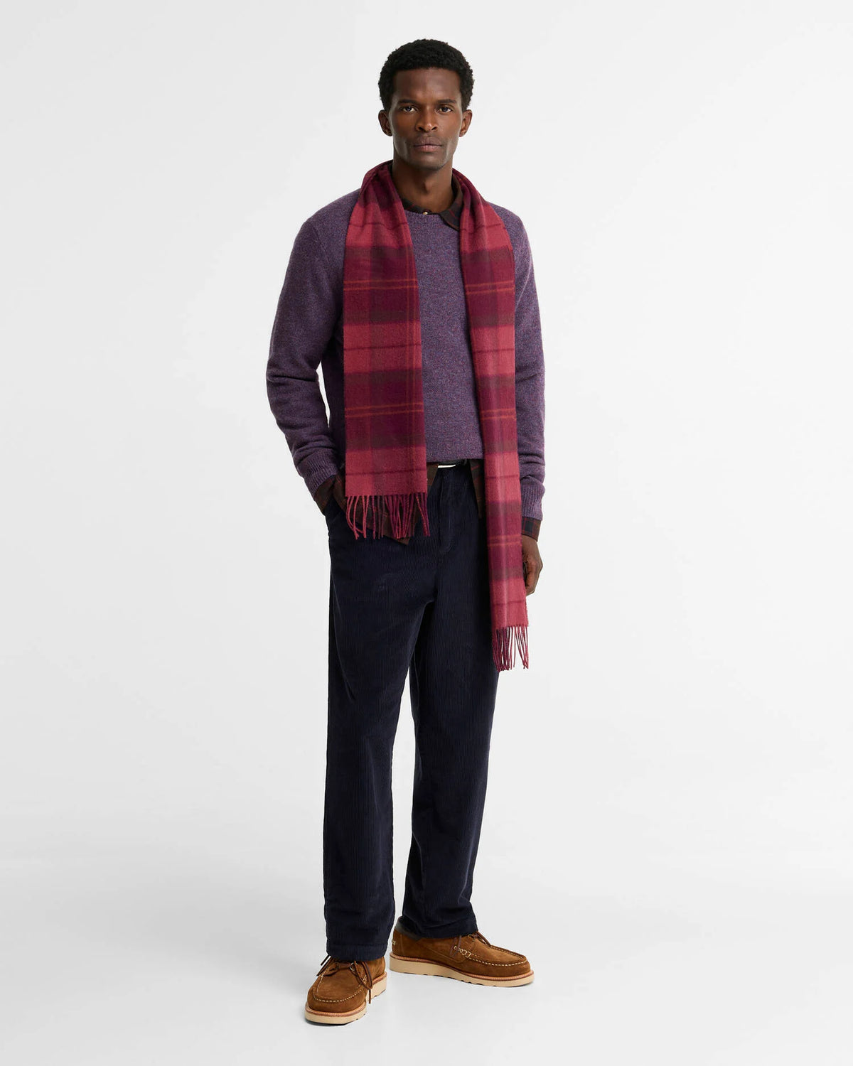 Barbour Sweater Man Ess Grape