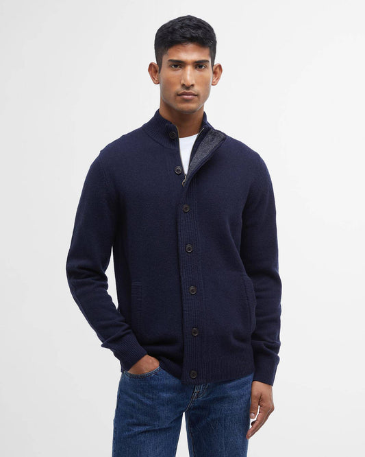 Barbour Sweater Man Knitwear Zip Navy