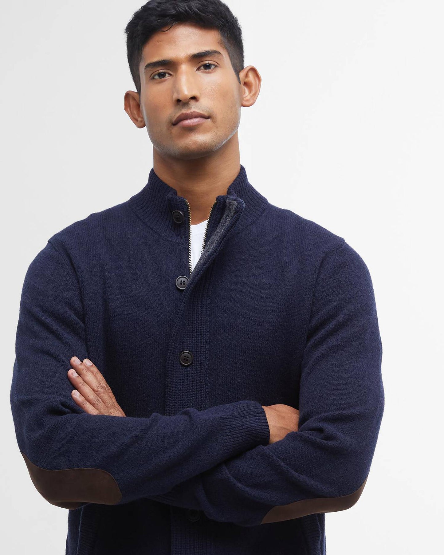 Barbour Sweater Man Knitwear Zip Navy