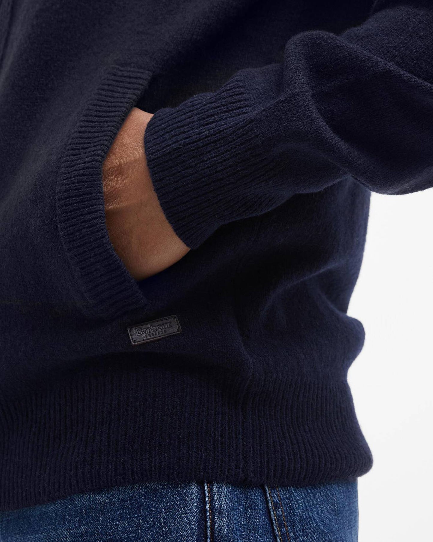 Barbour Sweater Man Knitwear Zip Navy