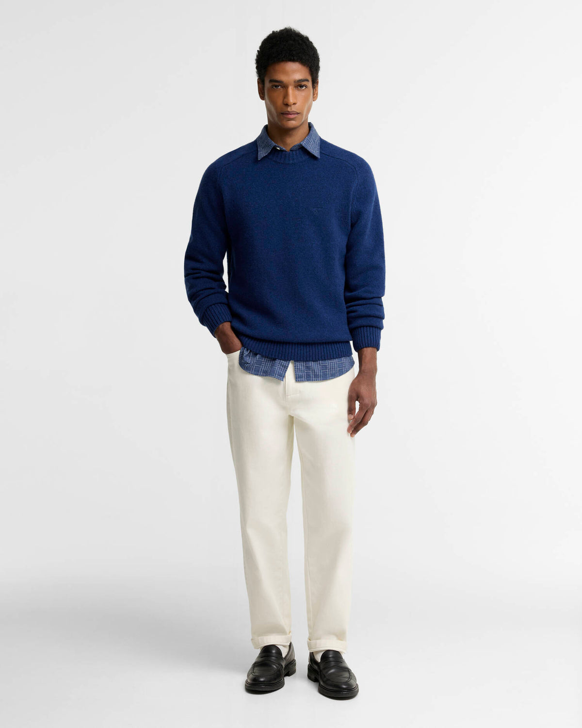 Barbour Sweater Man Town Inky Blue