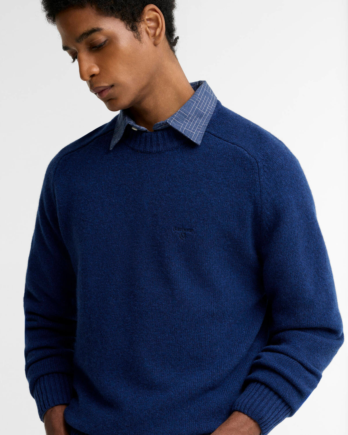 Barbour Sweater Man Town Inky Blue