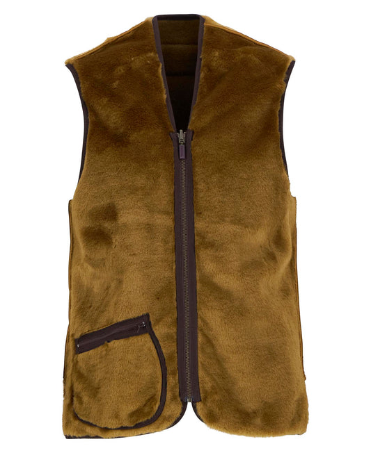 Barbour Liner Man Pile Warm Waistcoat Zip Brown