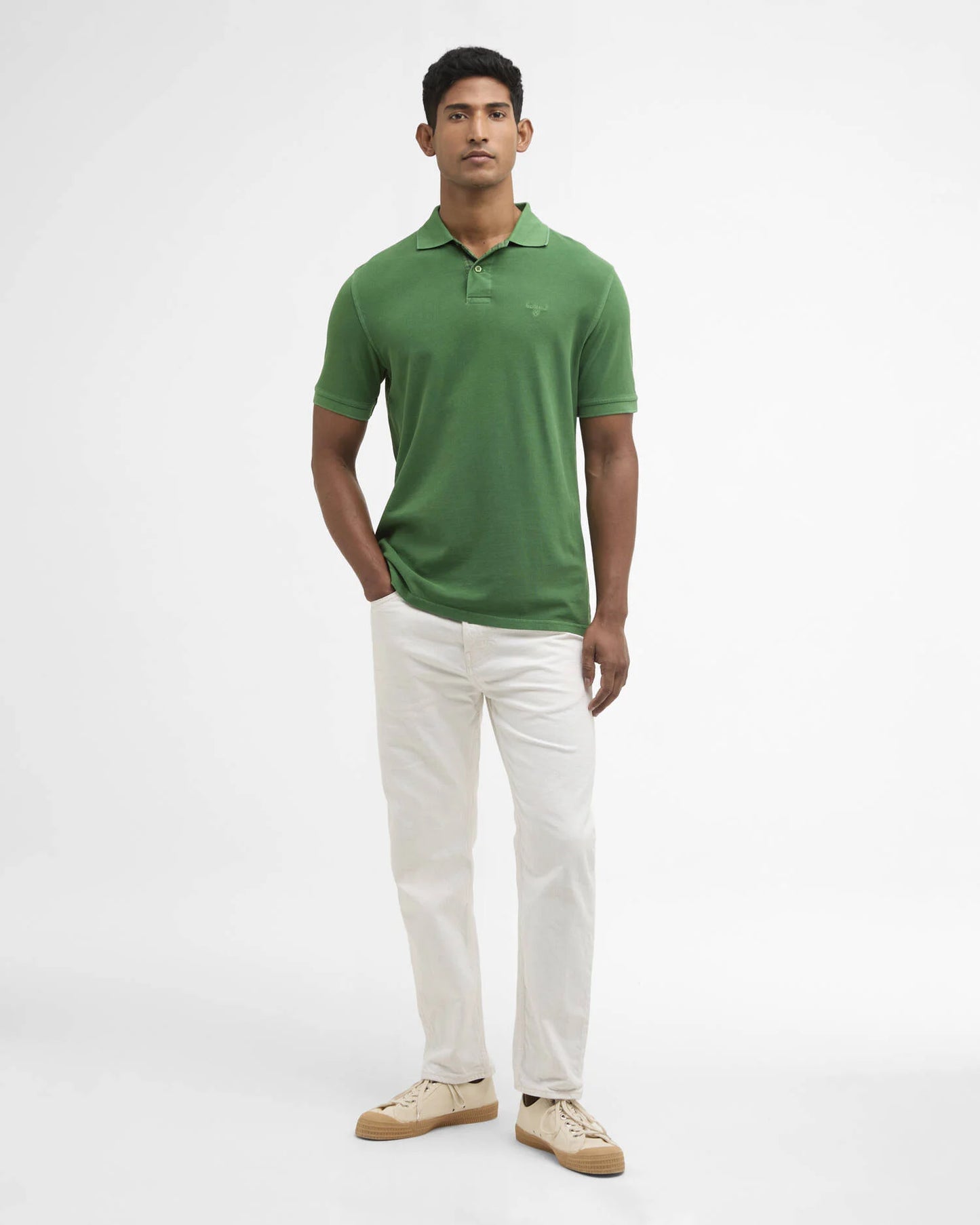 Barbour T-Shirt Man Polo Washed Green