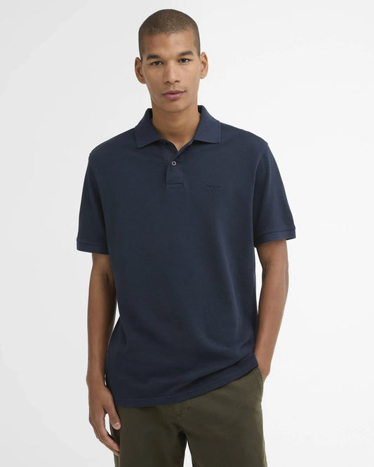 Barbour T-Shirt Man Polo Washed Tartan Navy