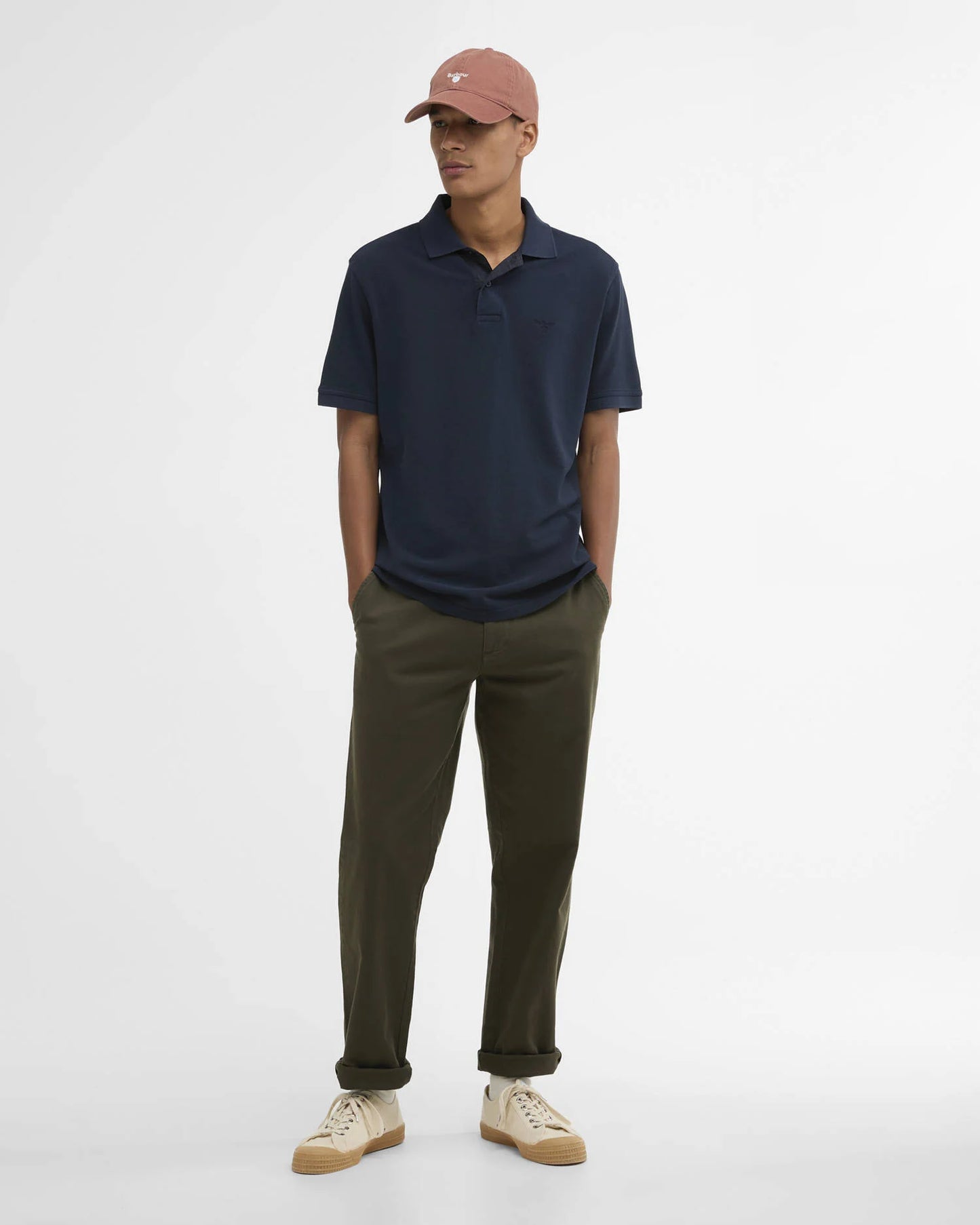 Barbour T-Shirt Man Polo Washed Tartan Navy