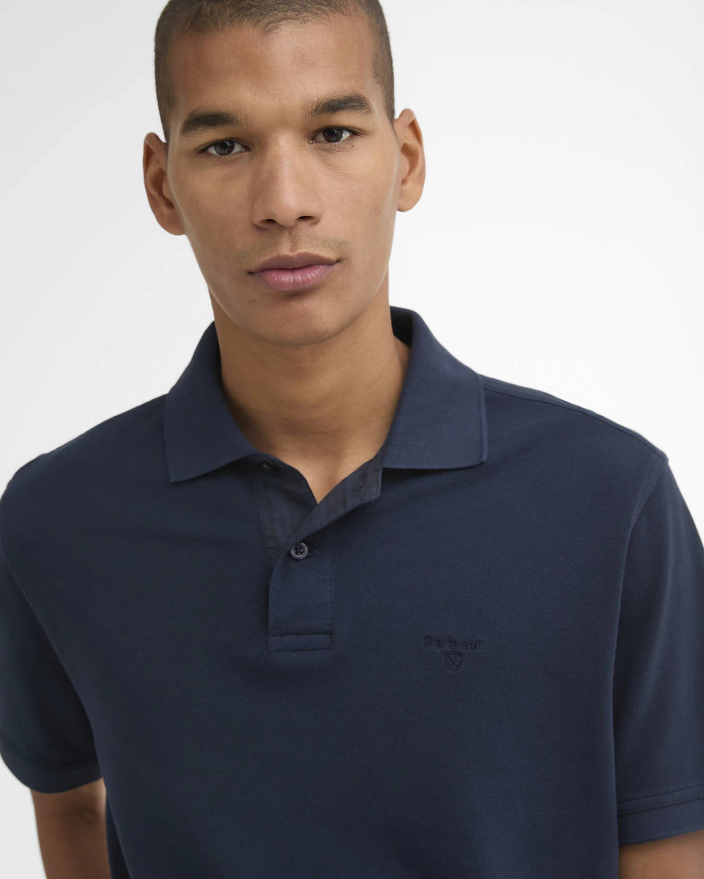 Barbour T-Shirt Man Polo Washed Tartan Navy