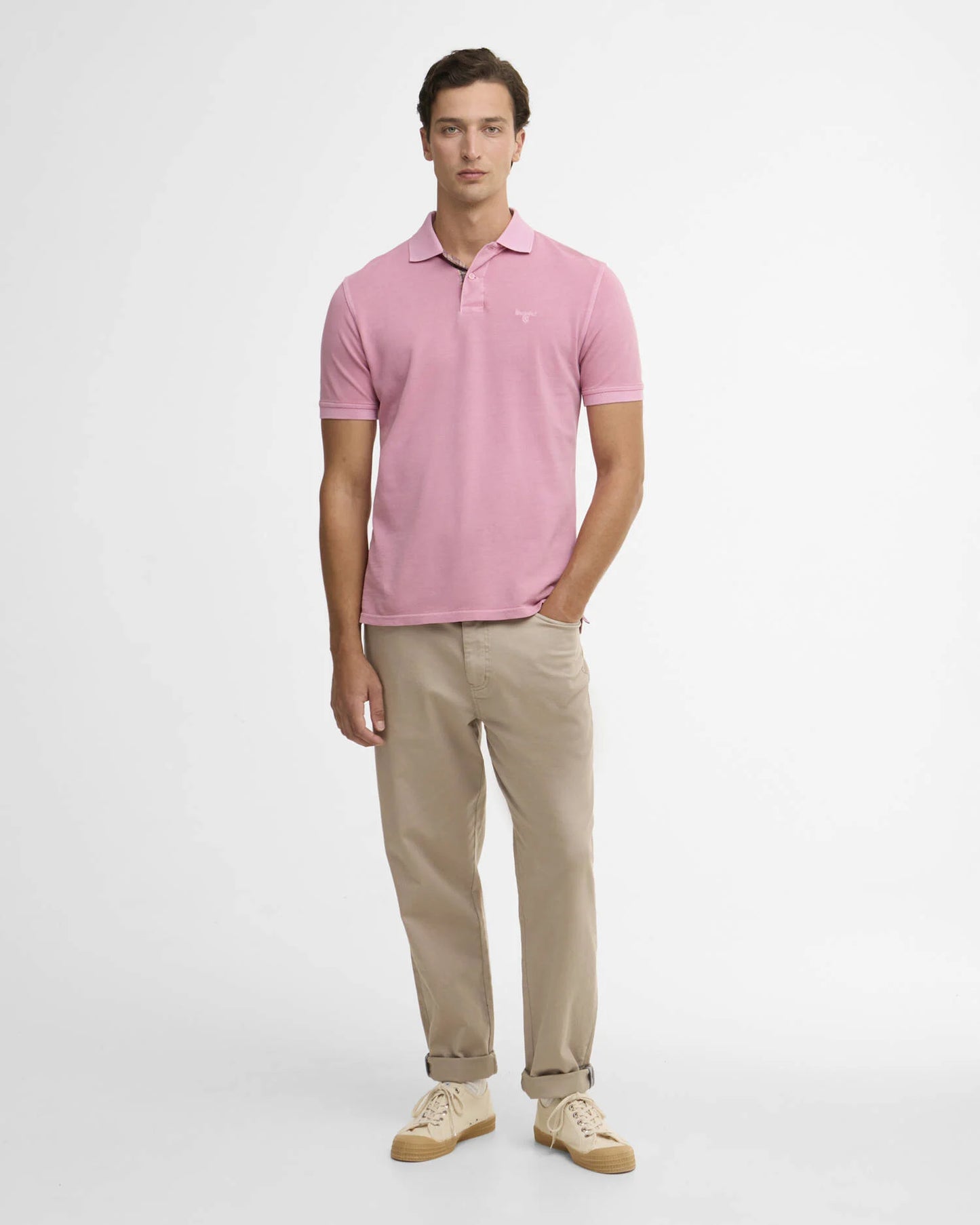 Barbour T-Shirt Man Polo Washed Pink