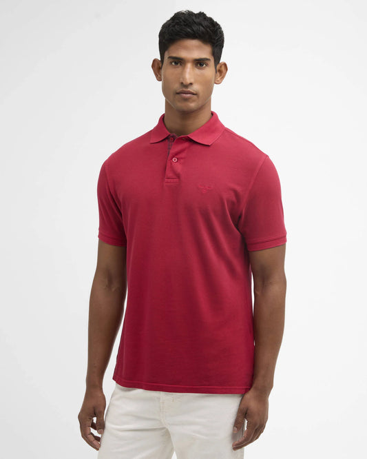 Barbour T-Shirt Man Polo Washed Red