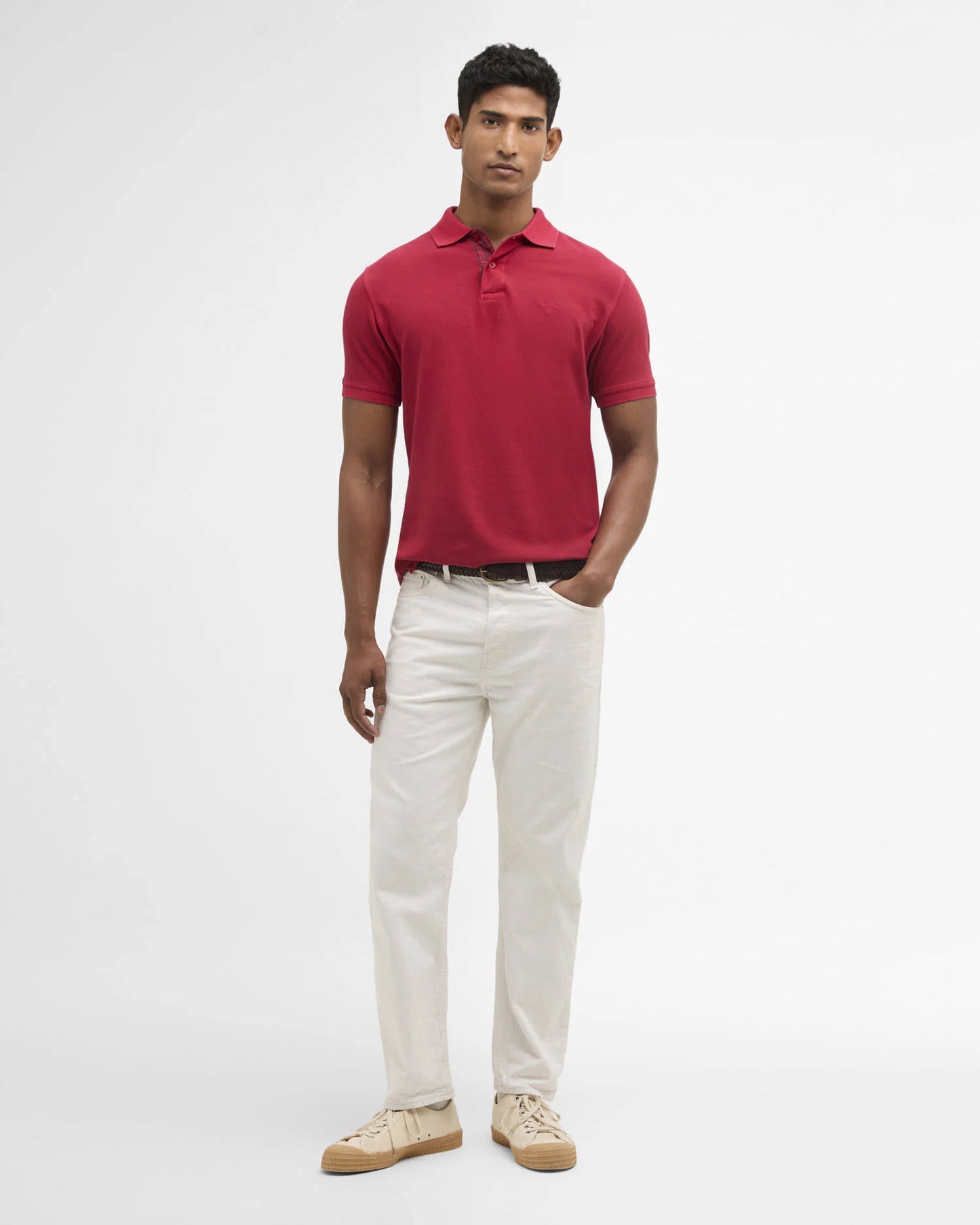 Barbour T-Shirt Man Polo Washed Red