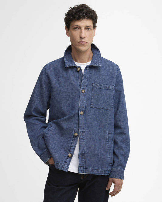 Barbour Jacket Man Overshirt  Aickmen Indigo