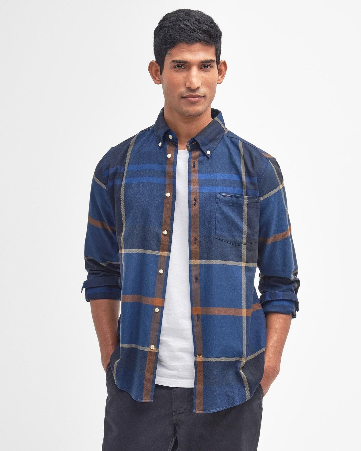 Barbour Shirt Man Dunoon Tailored Midnight